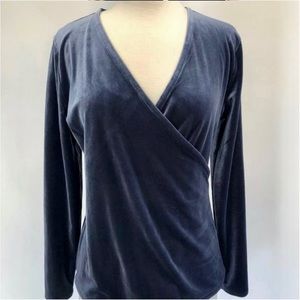 NWT JCREW Sz 3x Blue Velour Top